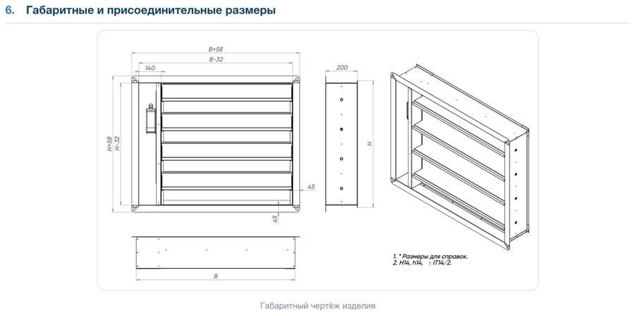 Клапан воздушный ПВКО-А(У-СТ) (оцинкованный корпус, алюминиевые лопатки, утепленный, стеновой)
